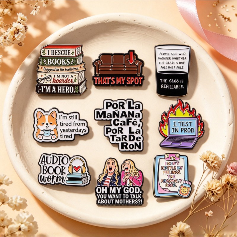 Laptop Bag - Cute Funny Quote Enamel Pins with