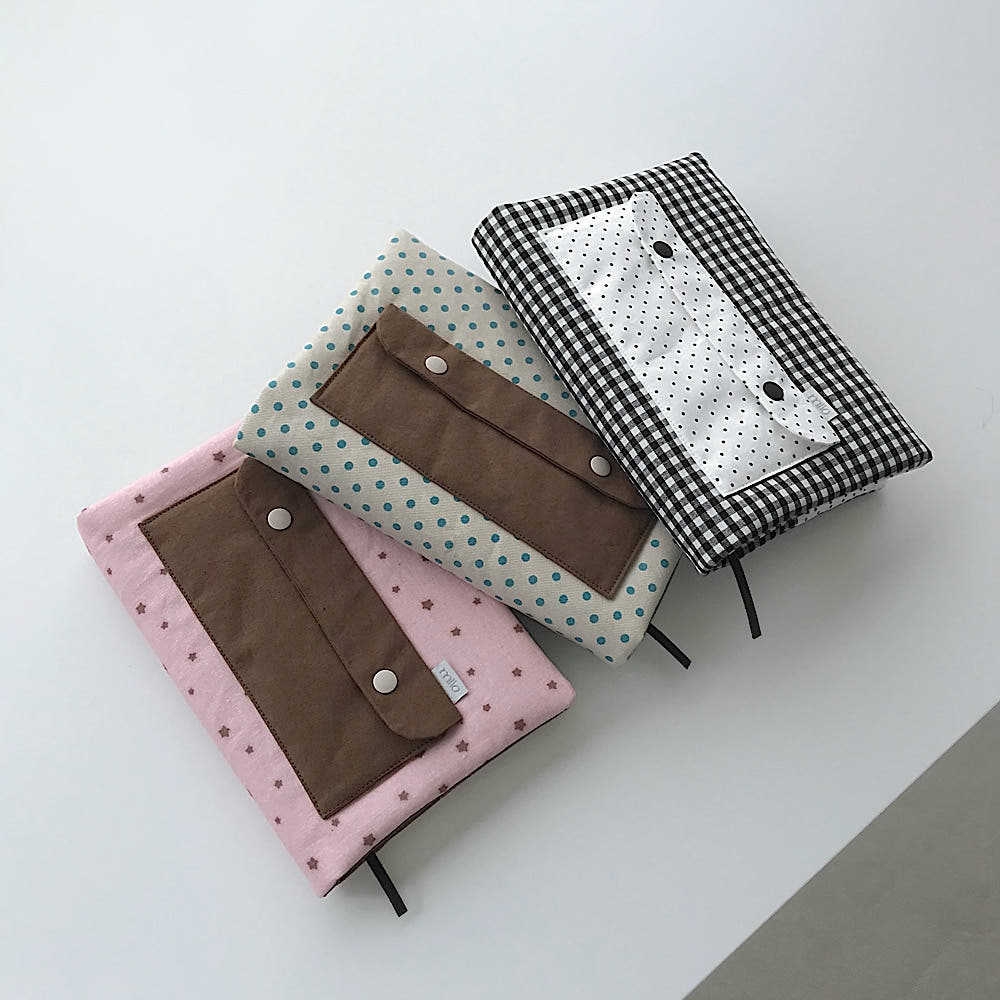 Laptop Sleeve - Cute Star Quilted Book Cover Polka