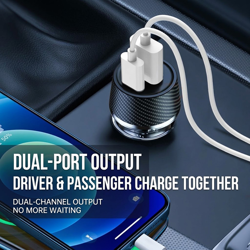 Fast Car Charger 60W Dual Port - Usb C Hub recension och pris