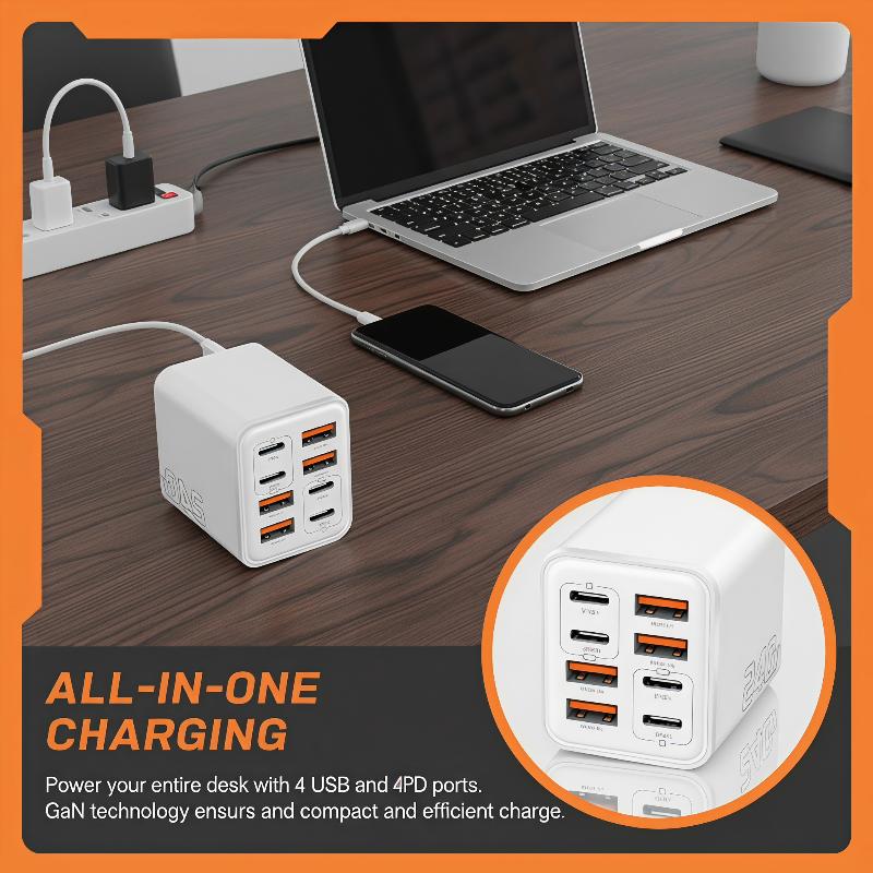 240W GaN USB C Charger 8 In 1  - Laptop Charger recension och pris